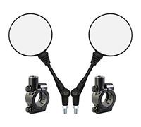 Retrovisor de Motocicleta, Soporte Retrovisor de Motocicleta, Espejo Redondo Plegable Universal y Base de Montaje de 10 mm para Motocicletas, Scooters, Bicicletas
