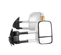 Retrovisor Eléctrico Retrovisor Izquierdo Espejos Remolque Extensibles Para Nissan NP300 D23 Para Navara 2015-2021 2022 2023 Plegables Manualmente Con Luz Giro Y Espejo Lateral(Cromo)