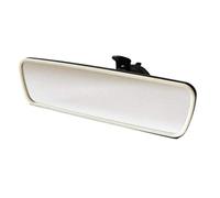 Retrovisor Interior Universal para Coche Espejo Panorámico Antideslumbrante con Clip para Aprendizaje de Conducción (Espejo Blanco/Marco Beige y Negro)