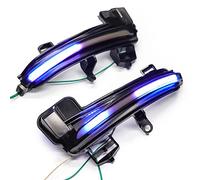 Retrovisor Luces Giro Intermitente Lámpara De Recordatorio LED Dinámico Luces Señal Giro Que Fluyen Accesorios Coche Para Skoda Para Superb A7 B8 MK3 III Typ 3V 2016 2017 2018 2019(Blue And Yellow)