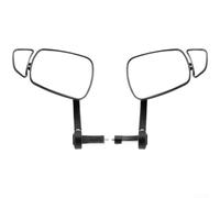 Retrovisor Manillar Bici Aluminio Negro Retrovisor Manillar | lente gran , ajuste 360°, visión lateral trasera, seguridad total, aluminio negro(A pair)