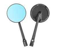 Retrovisor Manillar Final Espejo Retrovisor Universal Motocicleta con Amplio Campo Visión Patrón Fibra Carbono Vista Lateral Trasera Convexa Espejo Retrovisor(Blue Glass)