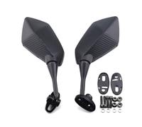 retrovisor Moto 1 Par De Espejos Retrovisores para Motocicleta | Para Yamaha YZF R1 R6 R25 R15 R125 R3 R1S R1M FZ6R Espejo retrovisor negro con apariencia de carbono(Stripe)