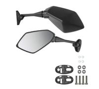retrovisor Moto 1 Par De Espejos Retrovisores para Motocicleta | Para Yamaha YZF R1 R6 R25 R15 R125 R3 R1S R1M FZ6R Espejo retrovisor negro con apariencia de carbono(Negro)
