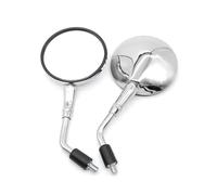 retrovisor plegable moto Espejos Motocicleta Espejo Retrovisor Rosca 10mm Ovalado Redondo Retro(Silver)