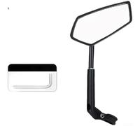 Retrovisor Telescópico Ajustable 17.5-20mm Manillar | Vidrio óptico HD, para superficie sin distorsión, nítida, negro, arañazos(JY-0506-R)
