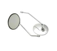 Retrovisor Un Par De Espejos Cromados Para Motocicleta Y Scooter, Espejo Retrovisor Universal Para, Convexos Ovalados Redondos Rosca 8mm