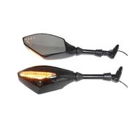 Retrovisores Espejos Plegables Par De Luces De Giro LED, Espejos Laterales con Indicador De Señal De Giro LED, Espejo Retrovisor De Motocicleta De 10 Mm para para para