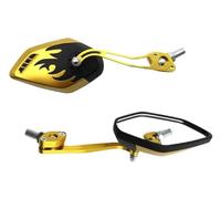 Retrovisores Espejos retrovisores para motocicletas, scooters, motos y vehículos eléctricos, visión clara, gráficos de llamas, 8/10 mm