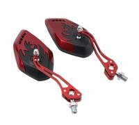 Retrovisores Espejos retrovisores para motocicletas, scooters, motos y vehículos eléctricos, visión clara, gráficos de llamas, 8/10 mm