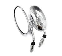 Retrovisores Laterales Accesorios De Repuesto para Motocicleta, Manillar Universal, Espejo Retrovisor Lateral Izquierdo Y Derecho, Negro/Cromo Espejos Moto(Silver)