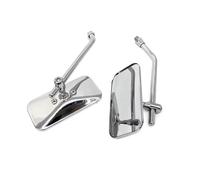 Retrovisores Laterales para Cruiser para Chopper para Scooter Espejos Retrovisores Rectangulares -117x60mm Carcasa Acero Vidrio Convexo Universal Espejos Retrovisores