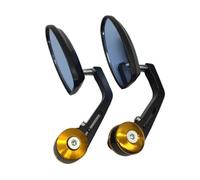 Retrovisores Manillares Espejos Retrovisores Laterales De Aluminio Ajustables para Manillar De Motocicleta Ovalados Y Negros De 7/8" Espejos Laterales(Yellow)