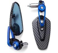Retrovisores Moto Espejo retrovisor for motocicleta, espejo de manillar con patrón de fibra de carbono, espejo trasero invertido modificado, accesorios for motocicleta Espejos Moto Homologados(Blue)