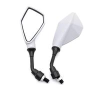 Retrovisores Moto Espejos De Motocicleta Universal 10MM Retrovisor Scooter E-Bike ATV Dirt Bike Vista Trasera HD Espejo Lateral Espejo Moto(White)
