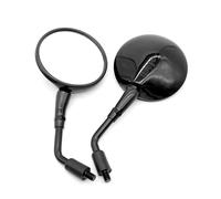 Retrovisores Moto Espejos Espejos para Motocicleta Espejo Retrovisor Universal para Rosca 10mm Par Ovalado Redondo Retro Cromado Plateado