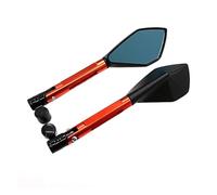 Retrovisores Moto Espejos Retrovisores Laterales De Aluminio CNC Personalizados para Motocicletas Kawasaki Z750 Ninja250 R1 R6 FZ6 Y Suzuki De 8 Mm Y 10 Mm Espejos Retrovisores Moto(Naranja)