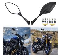 Retrovisores Moto Homologados Espejos Laterales Universals 8mm 10mm para Dirt Bike Street Quad Bike Cruiser ATV Scooter CB1000R CBR500R YZF R125 125R MT07 MT09 Negro.