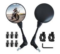 Retrovisores Moto Homologados, Par de Espejos Retrovisores Universales, Espejo Retrovisor Moto con Abrazadera 7/8" Retrovisores Moto Universal para ATV Street Cars Universal Scooters