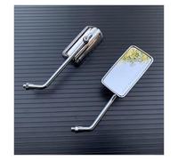 Retrovisores Motocicleta Espejos retrovisores Laterales de 10 mm para Motocicleta para Kawasaki Street Sports Bike Chopper para Cruiser Universal Espejos Barra(Chrome)