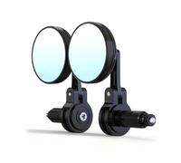 Retrovisores Motos Espejos Laterales Universales CNC para Manillar De Motocicleta ATV, Vidrio Azul