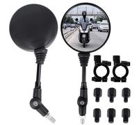 Retrovisores Motos Homologados 1Par Espejos Moto Universal, Espejo Retrovisores Giratorio de 360°con Soportes y Tornillos, Espejos Laterales para Motocicletas, Scooters, Ciclomotor, ATV/ MT0