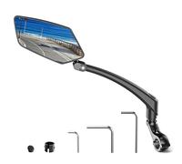 Retrovisores para Bicicleta Izquierdo, Retrovisor de Moto Plegable y Orientable 360°, Gran Espejo, Brazo Largo, Retrovisor para Patinete Eléctrico Accesorio para Bicicleta Eléctrica
