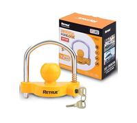 RETRUE Candado universal para remolque, enganche de bola para remolque, bloqueo de enganche de remolque, seguridad ajustable, acero resistente, se adapta a acopladores de 1-7/8 pulgadas, 2 pulgadas,