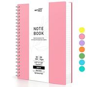 RETTACY A4 Cuaderno de notas, bloc de notas, cuadernos espiralados, 300 hojas/150 páginas para escribir, 100 g/m² papel cuadriculado de tamaño universitario, tapa dura de PVC, 21,5 x 27,9 cm - Rosa