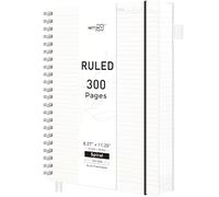 RETTACY A4 Notebook, Notepad, Wirebound Spiral Notebooks 300 pages/150 Sheets for Writing,100gsm College-Ruled Paper, Retro PVC Cover, for Men Work Office School,21.5 x 27.9cm - Transparent