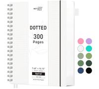 RETTACY B5 Dotted Notebook, Bullet Dot Grid Journal, Wirebound Spiral Notebooks 300Pages /150 Sheets for Writing,100gsm, PVC Hardcover, for Women Men Work Office School,19 x 25 cm - Transparent