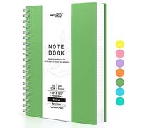RETTACY Bloc de notas B5, cuaderno de espiral, 300 hojas/150 páginas para escribir, papel rayado universitario de 100 g/m², tapa dura de PVC, 19 x 25 cm, verde