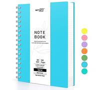 RETTACY Bloc de notas B5, cuaderno de espiral 300 hojas/150 páginas para escribir, papel rayado universitario de 100 g/m², tapa dura de PVC, 19 x 25 cm, azul