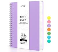 RETTACY Cuaderno A4, cuaderno con espiral, 150 hojas/300 páginas para escribir, papel rayado universitario de 100 g/m², tapa dura de PVC, 21,5 x 27,9 cm, color morado