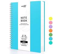 RETTACY Cuaderno A4, cuaderno con espiral, 300 hojas/150 páginas para escribir, papel rayado universitario de 100 g/m², tapa dura de PVC, 21,5 x 27,9 cm, color azul