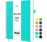 RETTACY Cuaderno A4, espiral colorida, 150 hojas/300 páginas para escribir, papel rayado universitario de 100 g/m², tapa dura de PVC, para mujeres, hombres, trabajo, oficina, escuela, 21,5 x 27,9 cm