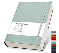 RETTACY Cuaderno A4 rayado - Agenda gruesa con 320 páginas numeradas, 1 bolsillo trasero y cubierta blanda de para hombres y mujeres en la oficina o en la escuela, 19 x 25 cm