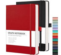 RETTACY Cuaderno de papel cuadriculado, 192 páginas por paquete, A5 (5.7 x 8.3 pulgadas)