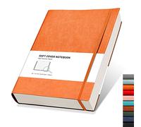 RETTACY Cuaderno de rayas B5, diario de tapa blanda de piel, 320 páginas, color naranja