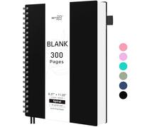 RETTACY Cuaderno en blanco, cuaderno de espiral en blanco A4 con 150 hojas, 8.25 x 11.2 pulgadas, papel sin ácidos de 80 libras/120 g/m², cuaderno de bocetos para dibujar, pintar, ilustrar, artista