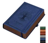 RETTACY Cuaderno grueso A5 a rayas, tapa dura de piel, bloc de notas con 320 páginas numeradas para escribir, papel de 100 g/m², para mujeres, hombres, trabajo, oficina, escuela, 14,5 x 21 cm, color