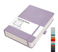 RETTACY Cuaderno rayado, A5 Cuaderno de notas tapa dura bloc de notas grueso 320 páginas numeradas para escribir, papel rayado de 100 g/m², tapa dura de piel, para mujeres y hombres, oficina, escuela