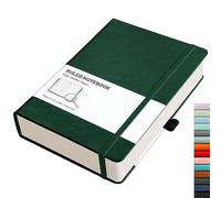 RETTACY Cuaderno rayado, cuaderno de notas A5 de tapa dura grueso de 320 páginas numeradas para escribir, papel rayado de 100 g/m², tapa dura de piel, para mujeres y hombres, trabajo, oficina, escuela