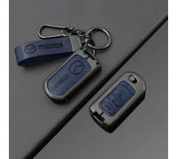 RETTYAT Funda para Llaves de Coche para Mazda MX-5 NC 2015-2022, Carcasa Mando Llave con Llavero Cubierta Llaves Funda Protectora para Llavero de Cuero Coche Accesorios,C-3-Blue