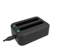 RETUOLWAG Base de carga rápida de dos ranuras, dos ranuras para baterías de cámara de acción 360 grados y cargador rápido USB tipo C de alta corriente
