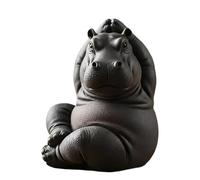 RETUOLWAG Estatua de hipopótamo torpe meditador, decoración artística para el hogar, sala de meditaciones, figura de animal coleccionable, regalo divertido de meditaciones, decoración de hipopótamo