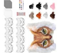 RETUOLWAG Gatos zorros con pelaje de malla de ojos de fieltro Therians se visten para pintar para Halloween, mascarada, cosplay, fiesta de disfraces