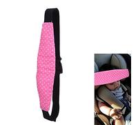 RETYLY 1 Pieza de Banda de fijacion Soporte de Cabeza para Nino con mpresion de Asiento de Coche para Dormir Cinturon del Asiento de Seguridad de Carrito de Bebe (Rosa)