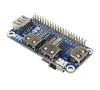 RETYLY 4 Puertos USB Hub Hat para Raspberry Pi 3/2 / Zero W Extension Board USB A Uart para Depuracion En Serie Compatible con Usb2.0/1.1