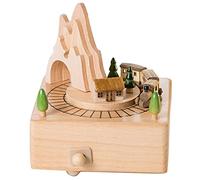 RETYLY Caja Musical De Madera Ofreciendo Túnel De Monta?a con Peque?a Tren Magnético En Movimiento | Jugador